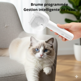 Brosse Vapeur 3-en-1 pour Chiens et Chats – Élimine 90% des Poils Morts, Hydrate et Démêle le Pelage