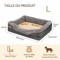 Orthopädisches Hundebett für Senioren, große Größe, schmerzlindernd, waschbar, rutschfest