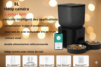 Distributeur Automatique pour Chat et Chien - Idéal Propriétaires Absents avec Caméra HD et Wi-Fi