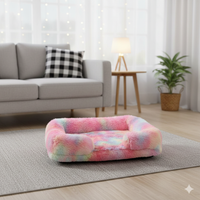 Coussin Anti-Stress en Peluche pour Chien et Chat - Lit Apaisant et Moelleux