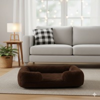 Coussin Anti-Stress en Peluche pour Chien et Chat - Lit Apaisant et Moelleux