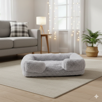 Coussin Anti-Stress en Peluche pour Chien et Chat - Lit Apaisant et Moelleux