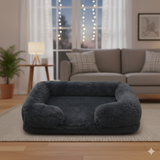 Coussin Anti-Stress en Peluche pour Chien et Chat - Lit Apaisant et Moelleux