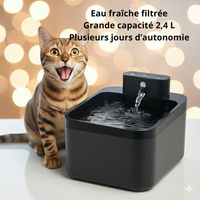 Fontaine à Eau pour Chat et petit Chien Stimule l'Hydratation Naturellement Capteur Intelligent & Autonomie 7 Jours