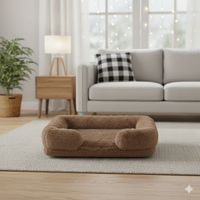 Coussin Anti-Stress en Peluche pour Chien et Chat - Lit Apaisant et Moelleux