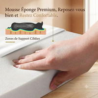 Main pressant la mousse éponge premium du panier orthopédique pour chien, illustrant les zones de support ciblées qui soulagent les articulations et garantissent un confort optimal