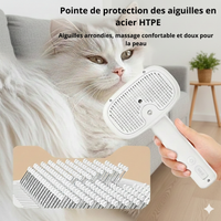 Brosse Vapeur 3-en-1 pour Chiens et Chats – Élimine 90% des Poils Morts, Hydrate et Démêle le Pelage