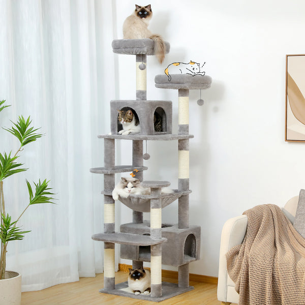 Arbre à chat en peluche à plusieurs niveaux
