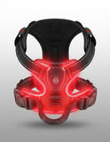 Harnais LED rechargeable pour chien illuminé en rouge pour promenades nocturnes sécurisées