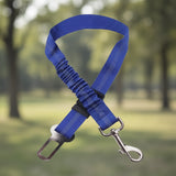 "Système d'amortissement élastique de la ceinture de sécurité bleue"