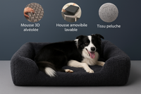 Lit en peluche pour chien lavable et résistant - confort et hygiène garantis
