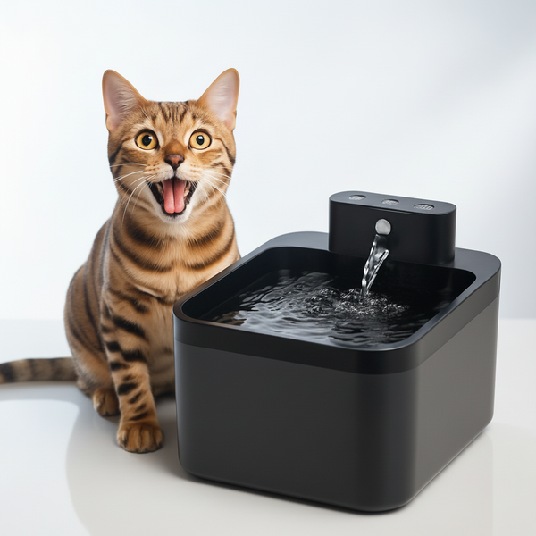 Fontaine à eau sans fil pour chat avec capteur intelligent et batterie rechargeable
