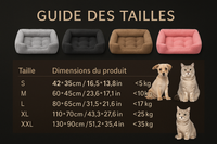 Guide des tailles pour lit en peluche pour chien - du petit au grand chien
