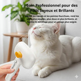 Happy Animalia 3-in-1 steam brush for cats and dogs, with integrated spray for hydration and detangling.