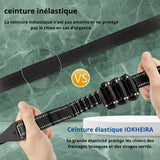 Happy Animalia black adjustable elastic dog seatbelt with shock absorption for car travel and anxious dogs.