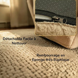 Happy Animalia orthopedic dog bed with waterproof, removable faux fur cover and 3D foam. Beige.