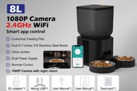 Distributeur intelligent de nourriture pour animaux avec audio bidirectionnel et programmation des repas
