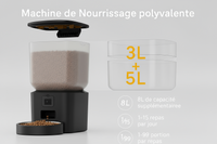 Distributeur automatique de nourriture 8L pour chat et chien avec caméra HD 1080p et WiFi