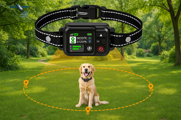 Clôture invisible GPS sans fil avec portée 2000 mètres et technologie de localisation précise
