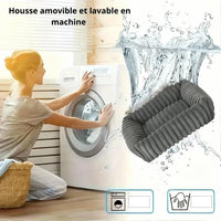 Panier orthopédique gris Happy Animalia avec mousse à mémoire de forme et  lavable en machine — conçu pour chien senior souffrant de douleurs articulaires