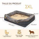 Lit orthopédique chien 2XL 120x90cm - Pour Rottweiler, Braque Allamand, Bouvier Bernois - Happy Animalia
