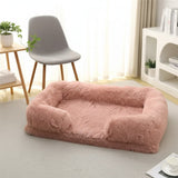 lit pour animaux de compagnie Happy Animalia rose poudré en peluche