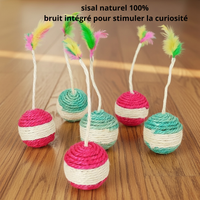 Jouet Interactif d'Entraînement de Balle à Gratter en Sisal pour Chaton