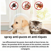Spray Anti-Acariens Puissant et Naturel – Stop Démangeaisons & Puces pour Chiens et Chats