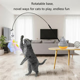 "Chat jouant avec baguette interactive rotative 360°"